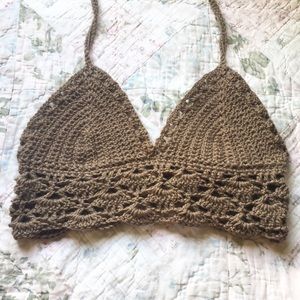Crochet Handmade Seashell Pattern Bikini Top